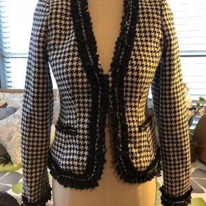 Black & White Herringbone Blazer